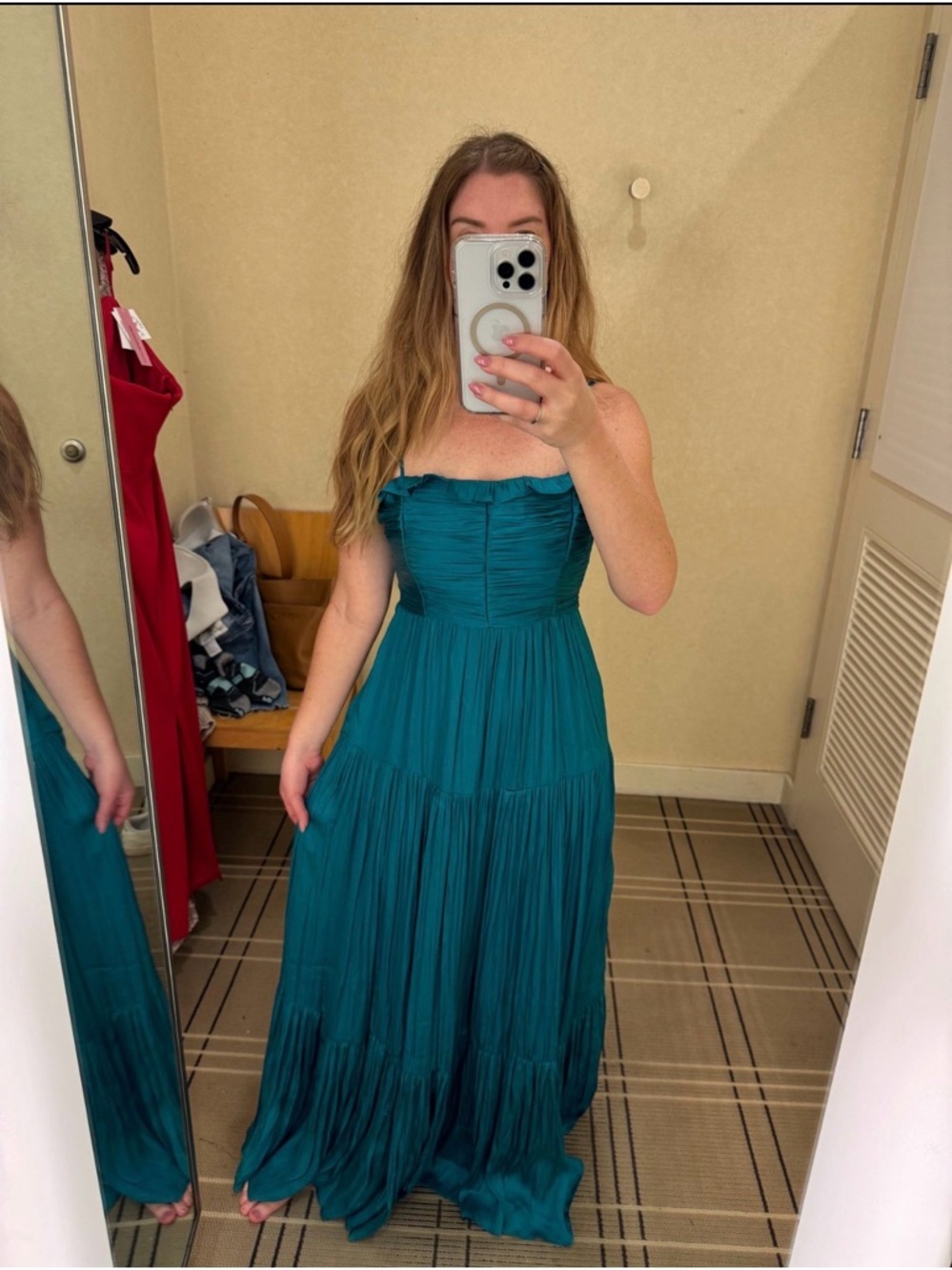 Aqua - Ruffled Satin Maxi Dress - Women S